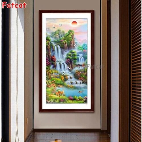 5D diamond painting embroidery natural scenery, fairyland full square shape diamond painting embroidery DIY Mosaic decor PP1851