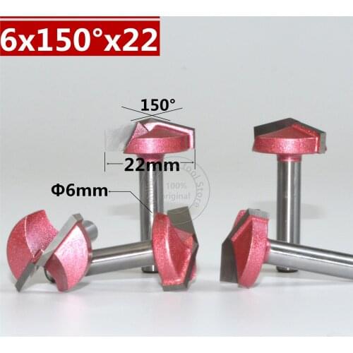 6mm*150degree*22mm,CNC Tungsten steel 3D V bit,CNC machine tool,PVC,MDF,Acrylic,Carbide end mill,woodworking insert router bit