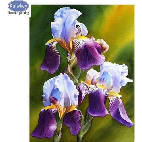Mosaic Full Resin iris diamond painting Cross Stitch Square round Diamond Mosaic Craft Diamond Embroidery Diy Needlework flower