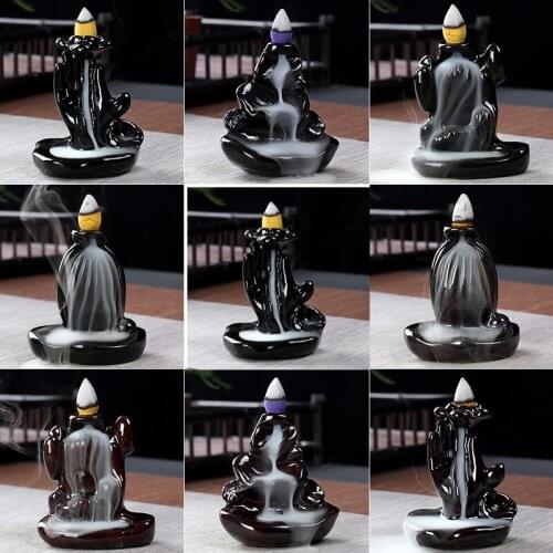 Backflow Incense Burner Waterfall Ceramic Smoke Censer Holder Handicraft Home Decoration Decor Wholesale Dropshipping New