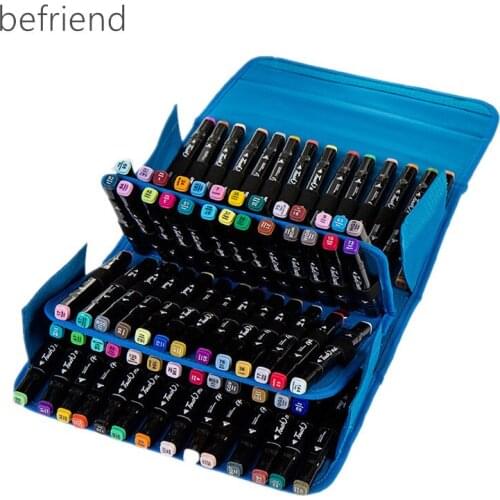 Stationery art markers pen bags painting box mark pen bag pouch sketch tools storage bag organizer bag 80 hole pencil case large