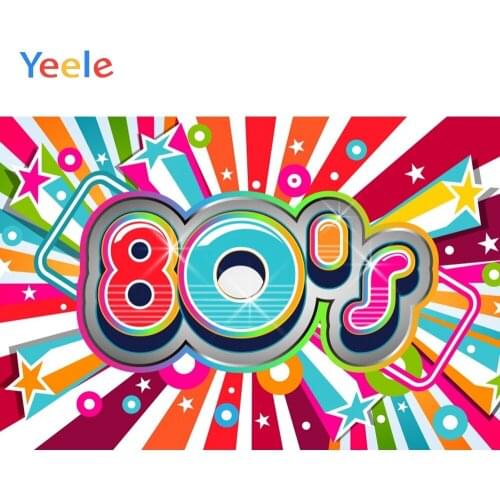 Yeele 80s Party Decor Garland Stripes Disco Dance Photography Backdrops Personalized Photographic Backgrounds For Photo Studio