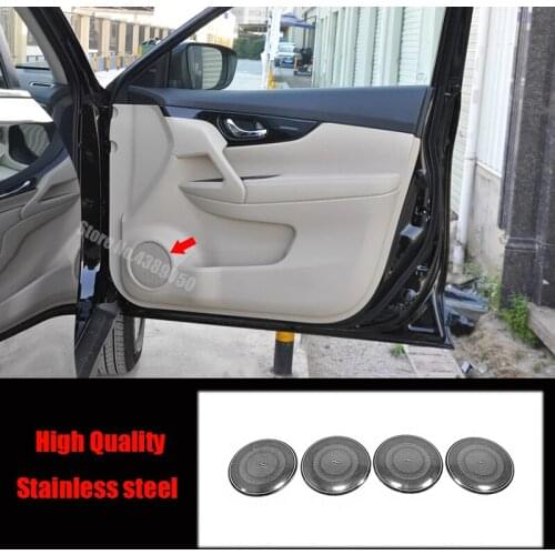 For Nissan X-Trail T32 Rogue 2014-2018 Stainless steel Car Interior door speaker audio Horn Cover Trim Frame styling Accessories