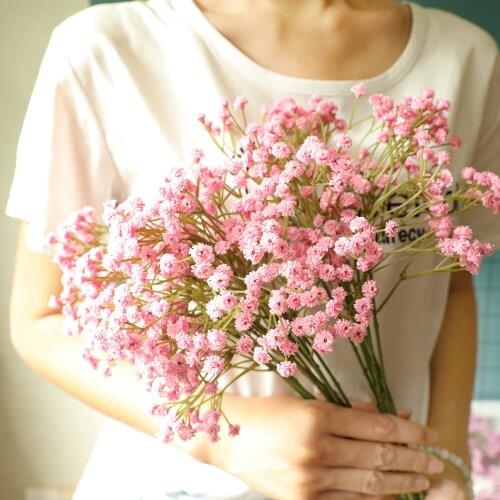 65cm/Branch 90 Flowers Heads Artificial Gypsophila False Babys Breath Faux Flowers Wedding Home Decoration Birthday DIY Photo P