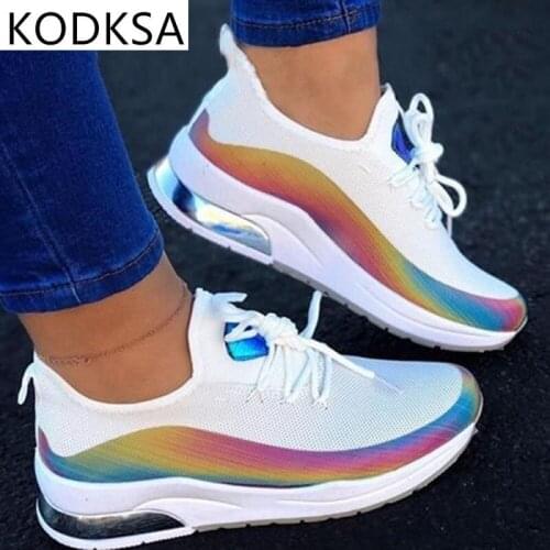 Women Colorful Cool Sneaker Ladies Lace Up Vulcanized Shoes Casual Female Flat Comfort Walking Shoes Woman 2021 Fashion