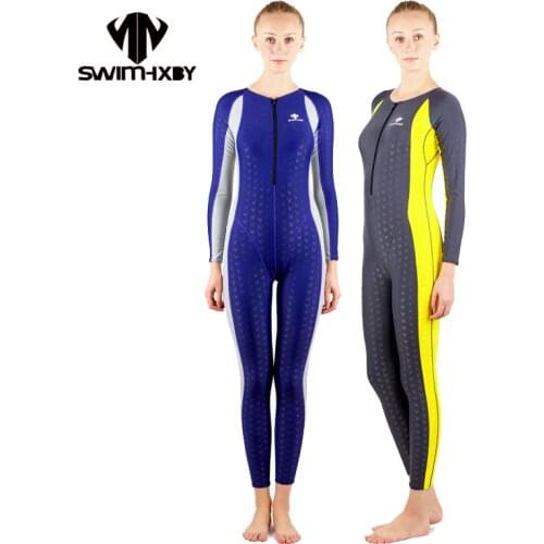 HXBY 2017 Swimwear Women Full Body Arena Plus Size One Piece Suits Swimsuit Competitive Swimming Sharkskin Swimsuits Blue Gray