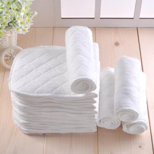 Diapers Cloth Diapers 3-layer Inserts Eco- Cotton Washable Baby Care Eco-friendly Diapers 10 Pcs / Set of Reusable