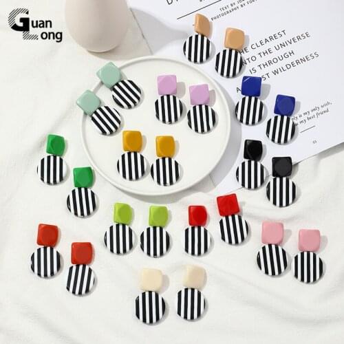 GuanLong Fashion Korean Acrylic Drop Earrings for Women Elegant Statement Simple Resin Large Dangle Earring for Girls Jewelry