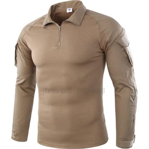 Men Outdoor Hunting Training Paintball Long Sleeve T-Shirt CS Shooting Tactical Camouflage Shirt Army Combat Tops