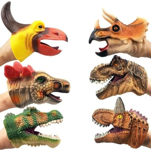 Soft Doll Dinosaure Hand Puppets Figure Head Animal Arm Dino Toys For Stories Gift kids Model World