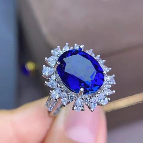 Real Aad Natural Sapphire Rings 925 Sterling Silver Fine Jewelry Party Jewelry Wholesale