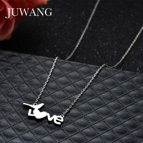 JUWANG LOVE Charm Pendant&Necklace for Woman Girl Copper Metal Micro Pave Zircon Necklace Jewelry Gift Chokers Wholesale