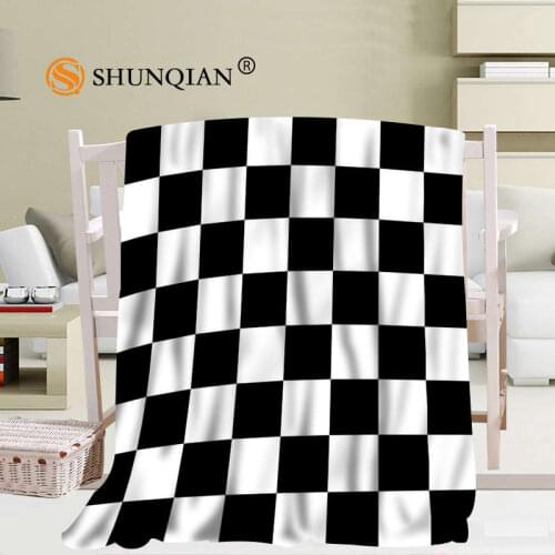 Custom Black And White Pattern Blanket Soft DIY Picture Decoration Bedroom Size 56x80Inch,50X60Inch,40X50Inch A7.10