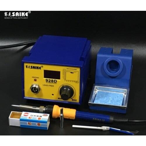 Soldering station Digital display Adjustable temperature SAIKE 928D with Electric soldering iron High Power 220V 75W