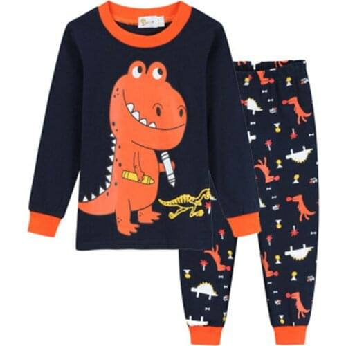 Children Dinosaur Pyjamas Sets Boys Girls Pajamas for Kids Long Sleeve Homewear Set Pijamas Baby Sleepwear Suits Nightwear