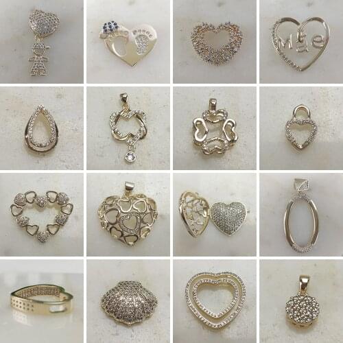 NEW Zircon Clear CZ Champagne Gold Color Heart Pendant Cubic Zirconia Love Jewelry for Girl Necklace Gift Dropshipping Wholesale