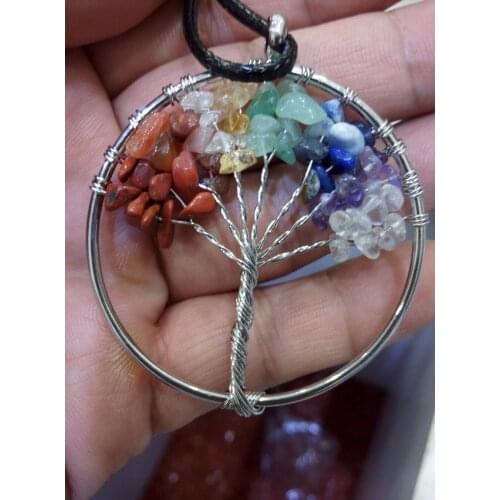Tree of life pendant Amethyst Rose Crystal Necklace Gemstone Chakra Jewelry Mothers Day Gifts