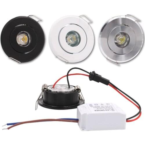 4/10pcs Led Mini Downlight 1W 3W Dimmable Spot Light Recessed Lamp AC85-265v Ceiling Light Aluminium 52mm With Driver