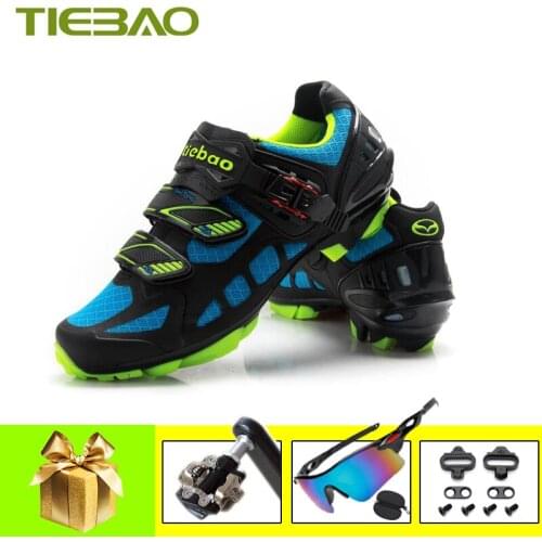 TIEBAO professional men cycling sneakers add mtb bicycle pedals sapatilha ciclismo SPD shoes breathable self-locking susperstar
