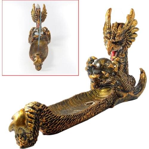 Retro Handmade Resin Backflow Incense Burner Decoration Home Suitable for Stick