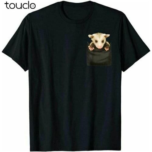 Pocket Cute Opossum T-Shirt Funny Cotton Tee Vintage Gift For Men Women