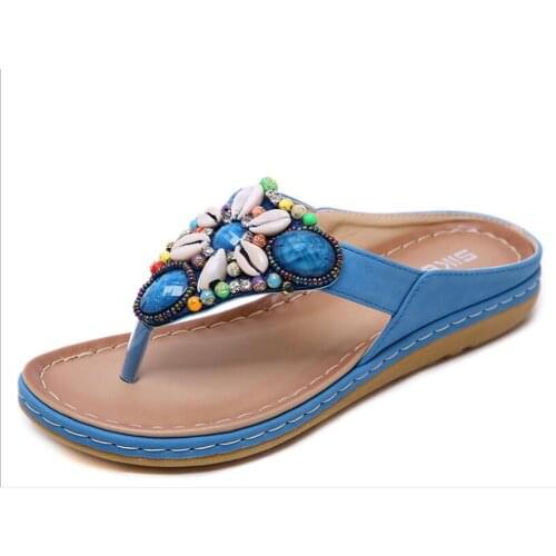 Women Wedges Sandals Summer Casual Female bohemian beach sandals Platform Flip Flops Ladies Sandals Party Peep Toe Shoes Large