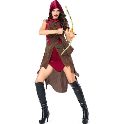 Female Warrior Hunter Cosplay Woman Halloween Archer Costumes Carnival Purim Parade Stage Show Nightclub Role Play Party Dress