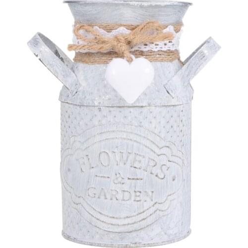 1pc Table Adornment Creative Chic Metal Planter Adornment Flowerpot Decoration for Home Desktop