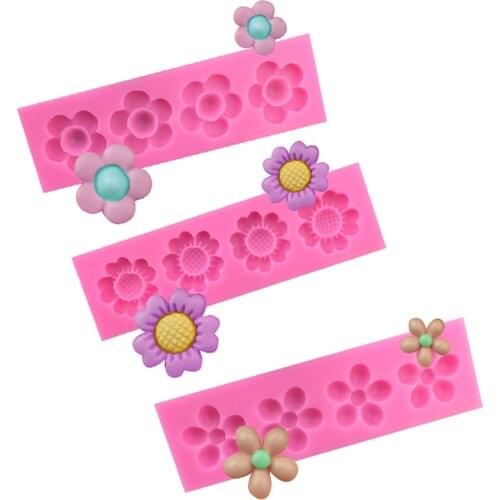 1Pcs 4Cavity Rose Flowers Fondant Silicone Mold 3D Craft Chocolate Candy Resin Clay Mold Cake Decorating Tools kitchen Pastry Ba