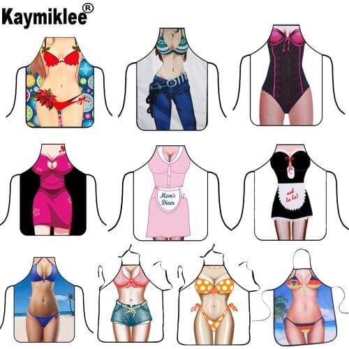 10 Styles Sexy Kitchen Apron Funny Creative Cooking Aprons for Men Women Girlfirend Boyfriend Christmas Birthday Gifts CWQ037