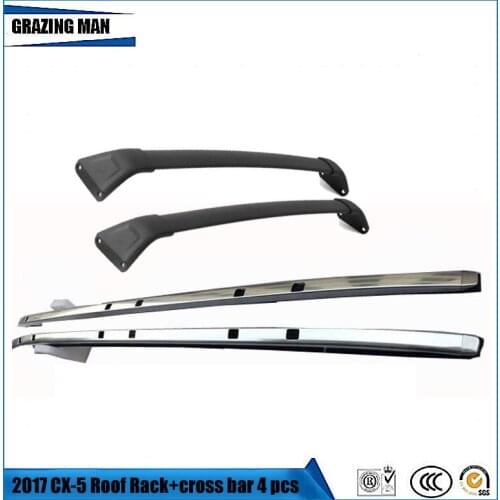 4 pcs screw install side rail bar plating chrome roof rack and cross bar matching for MAZDA CX-5 2017 2018 corrosion protection