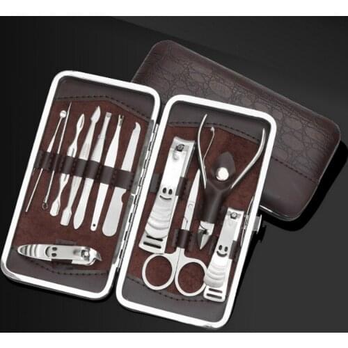 50sets 12 PCS/set Nail Art Manicure Tools Set Nails Clipper Scissors Tweezer Knife Manicure Sets new DHL
