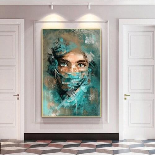 Abstract African masked Girl Wall Art Canvas Posters Graffiti Posters And Prints Woman Portrait Street Art Pictures Home Decor