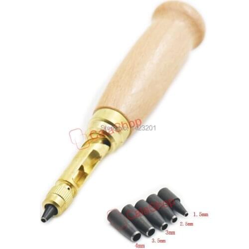 1 Pcs / Lot Automatic Hole Punch Tool Sewing Leather Ctaft Spring PVC Banner Paper with 6 Drill Accessories
