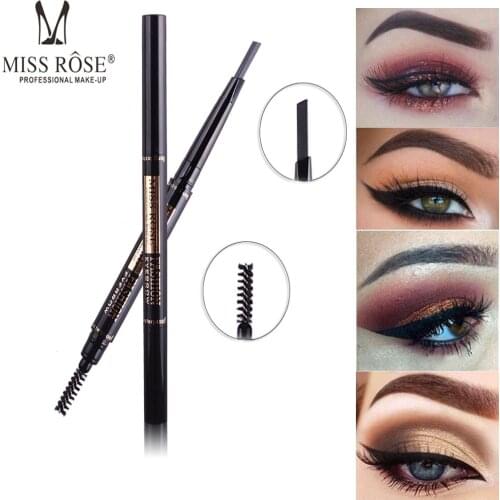 Miss rose automatic dual head eyebrow pencil 5 colors dark brown black eyebrow pen with eyebrow brush for eyebrow enhancer MS125