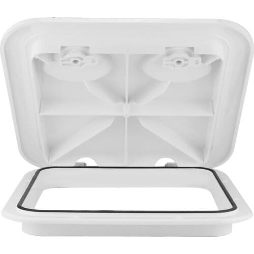 White Non Slip Access Hatch Twist Screw Out Deck Plate for RV Marine Boat Kayak - 14-3/4 x 14-1/2 inch 375 x 370mm