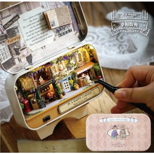 JOYLIVE Theatre Wooden Dollhouse Toy For Children Countryside Note DIY Model Miniature Doll House Furnitures Box Grilfriend Gift