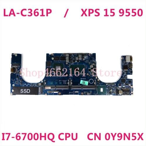 For DELL XPS 15 9550 Laptop motherboard AAM00 LA-C361P SR2FQ I7-6700HQ CPU GTX960M GPU CN-0Y9N5X 0Y9N5X Y9N5X 100% Fully Tested