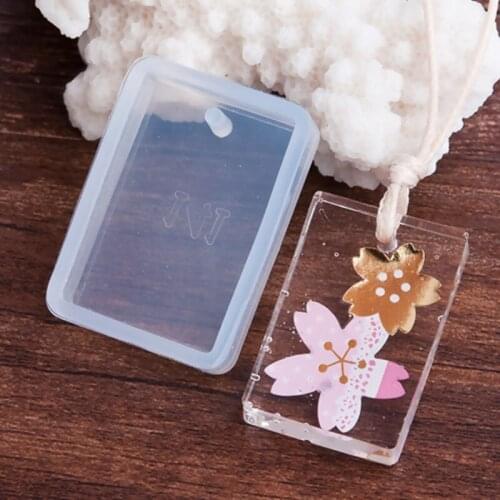 Doreen Box Silicone Resin Mold Rectangle White DIY Making Necklace Earrings Jewelry Craft Tools Accessories 34mmx 24mm, 1 Piece