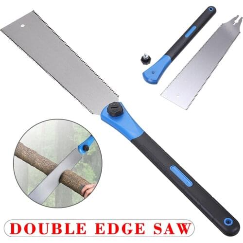 Double Edge Saw Pull Saw Steel Flexible Blade 7/12 TPI 320mm Hand Cutting Saws For Woodworking Cutting