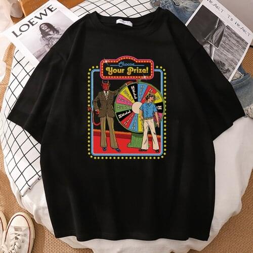 Choose Your Prize Print T-Shirts For Men Breathable Slim Tee Shirt Creative Oversize T-Shirt Mens Streetwear Comfortable T Shirt