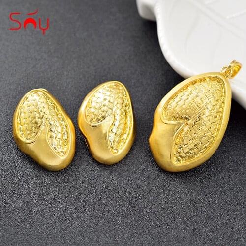 Sunny Jewelry Geometric Jewelry Set For Women Earrings Pendant Necklace Fashion Jewelry For Wedding Trendy Jewelry Findings