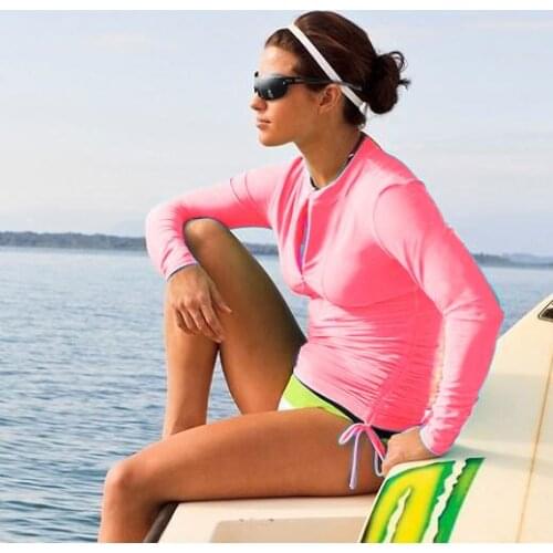 SBART diving suit jellyfish body beach surf snorkeling suit female swimwear lint long sleeved sun swimsuit T-shirt wetsuit