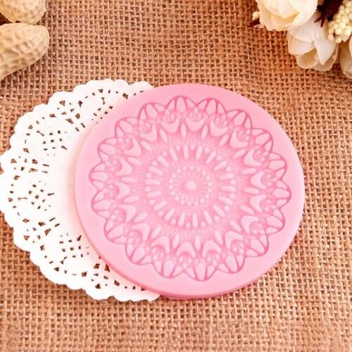 DIY Round Lace Flower Silicone Fondant Mold Chocolate Cupcake Baking Mould Tools Brand New and High Quality