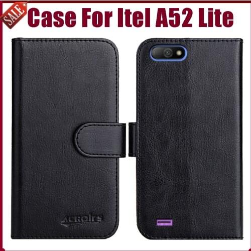 Hot! Itel A52 Lite Case 5.5" Fashion 6 Colors Flip Soft Leather Wallet Protective Cover For Itel A52 Lite Case Phone Bag