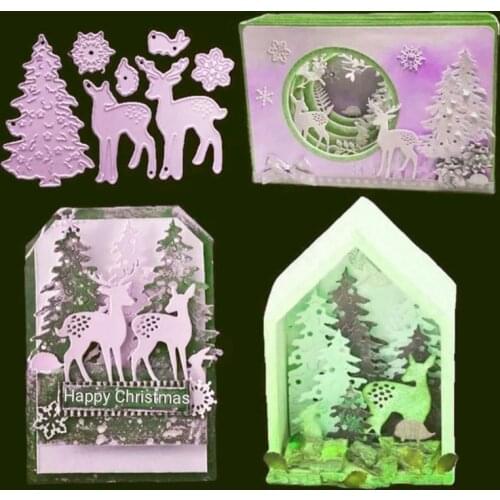 Christmas deer and Christmas tree Metal Cutting Dies for DIY Scrapbooking Album Paper Cards Decorative Crafts Embossing Die Cuts