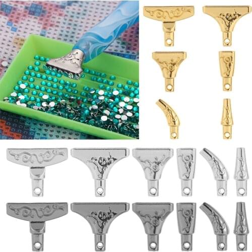 6Pcs Hot Metal Point Drill Pen Heads Diamond Painting Pen Replacement Pen Heads DIY Embroidery Crafts Quick Cases Tool Nail Art
