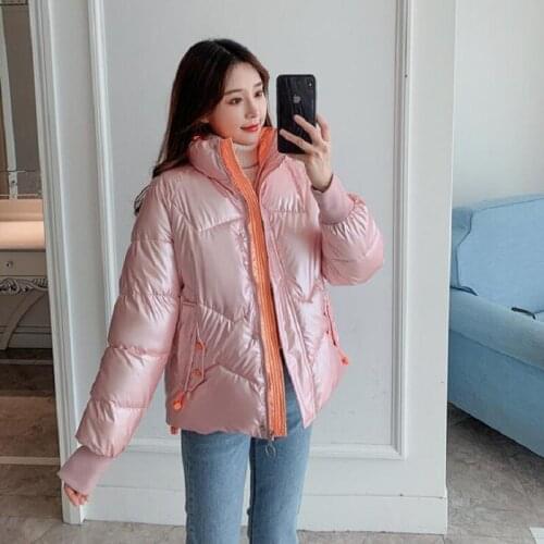 2021 winter new coat womens long-sleeved padded jacket plus velvet cotton thickened warmth thick coat womens vest short collar