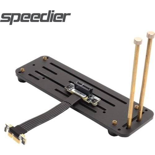 New Dual 90 Degree PCI Express 4.0 x1 To x1 Slot Riser Flexible Cable Gen4 PCI-E 1X Riser Card Ribbon Adapter With Baseboard&Kit