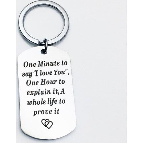 Oeinin Creative Keychain Man One Minute Tosay Key Chain Bags Boy Letter Color Key Ring Zinc Alloy Pendant Accessories Brelok